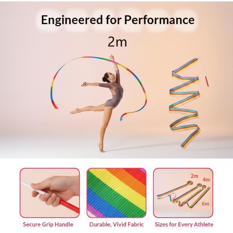 Kids Outdoor Balance Beam - ริบบิ้นยิมนาสติกสีสันสดใสแบบใหม่พร้อมไม้จับเรียบลื่น ของเล่นกีฬากลางแจ้งสำหรับเด็ก สนุกสนาน เหมาะสำหรับกิจกรรมครอบครัวและการเล่นร่วมกันระหว่างพ่อแม่ลูก