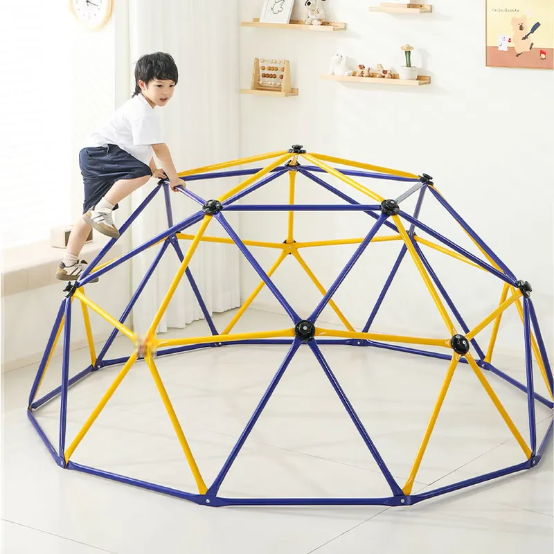 Kids Outdoor Climbing Dome - ชุดปีนป่ายทรงโดมเรขาคณิตขนาด 10 ฟุตสำหรับเด็กเล็กและเด็กวัยหัดเดิน ใช้ได้ทั้งในร่มและกลางแจ้ง โครงสร้างทำจากพลาสติกและโลหะ เหมาะสำหรับสนามเด็กเล่นในโรงเรียนอนุบาล
