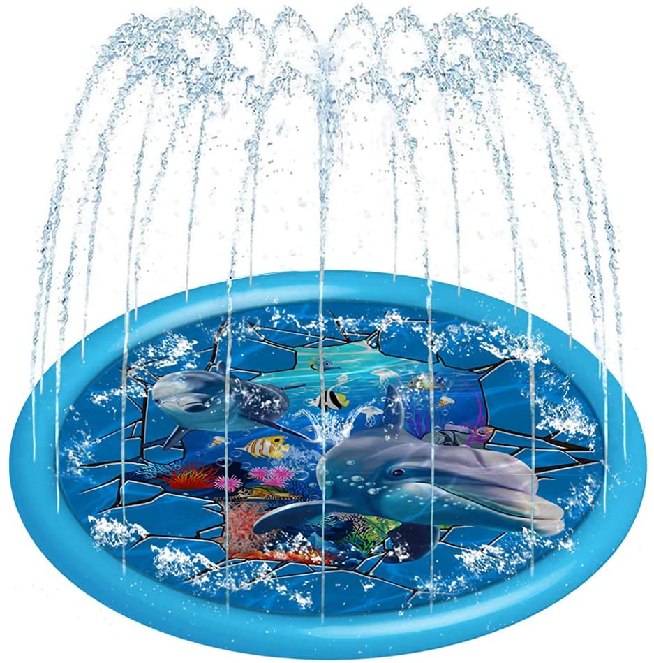 Kids Outdoor Mat - แผ่นรองน้ำพุพองลมสำหรับเด็ก เสื่อเล่นน้ำกลางแจ้ง สระน้ำขนาดใหญ่สำหรับฤดูร้อน ของเล่นน้ำสำหรับเด็กเล็กและเด็กโต