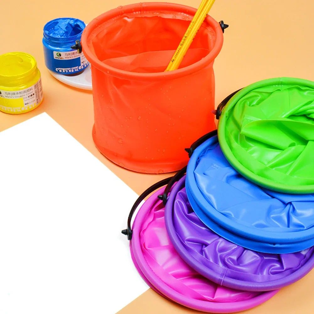 Kids Outdoor Kit - ถังทรายชายหาดพับได้แบบพกพา ถังพับมือถือ อุปกรณ์ตกปลาชายหาด สระว่ายน้ำ ปากกาศิลปะ ของเล่นล้างมือ