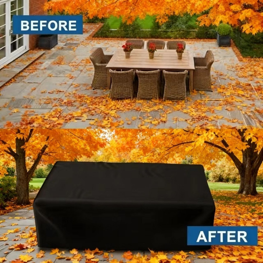Kids Outdoor Dining Table - ผ้าคลุมเฟอร์นิเจอร์กลางแจ้งหลายขนาด กันน้ำ กันฝุ่น สำหรับโต๊ะและเก้าอี้รับประทานอาหารในสวน ป้องกันได้ทุกฤดู ทนทาน