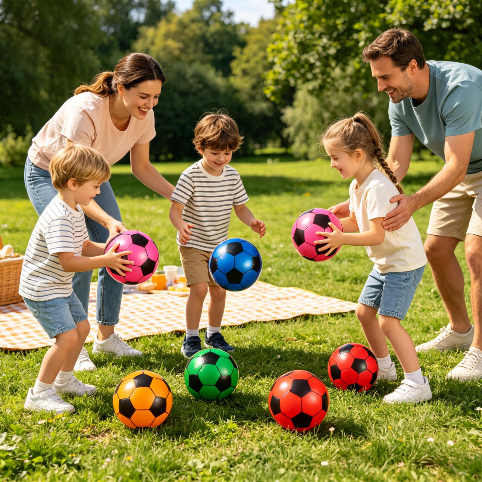Kids Outdoor Yard Toys - ลูกฟุตบอลเป่าลม 6 ชิ้น ของเล่นสระน้ำ 22 ซม.