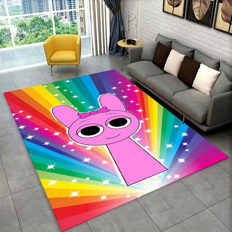 Kids Outdoor Mat - มิวสิค สปรุนกี้ อินเครดิบ็อกซ์เกมพรมกันลื่นสำหรับห้องนั่งเล่น, ห้องนอน, ห้องเด็กเล่น, พรมนุ่ม,