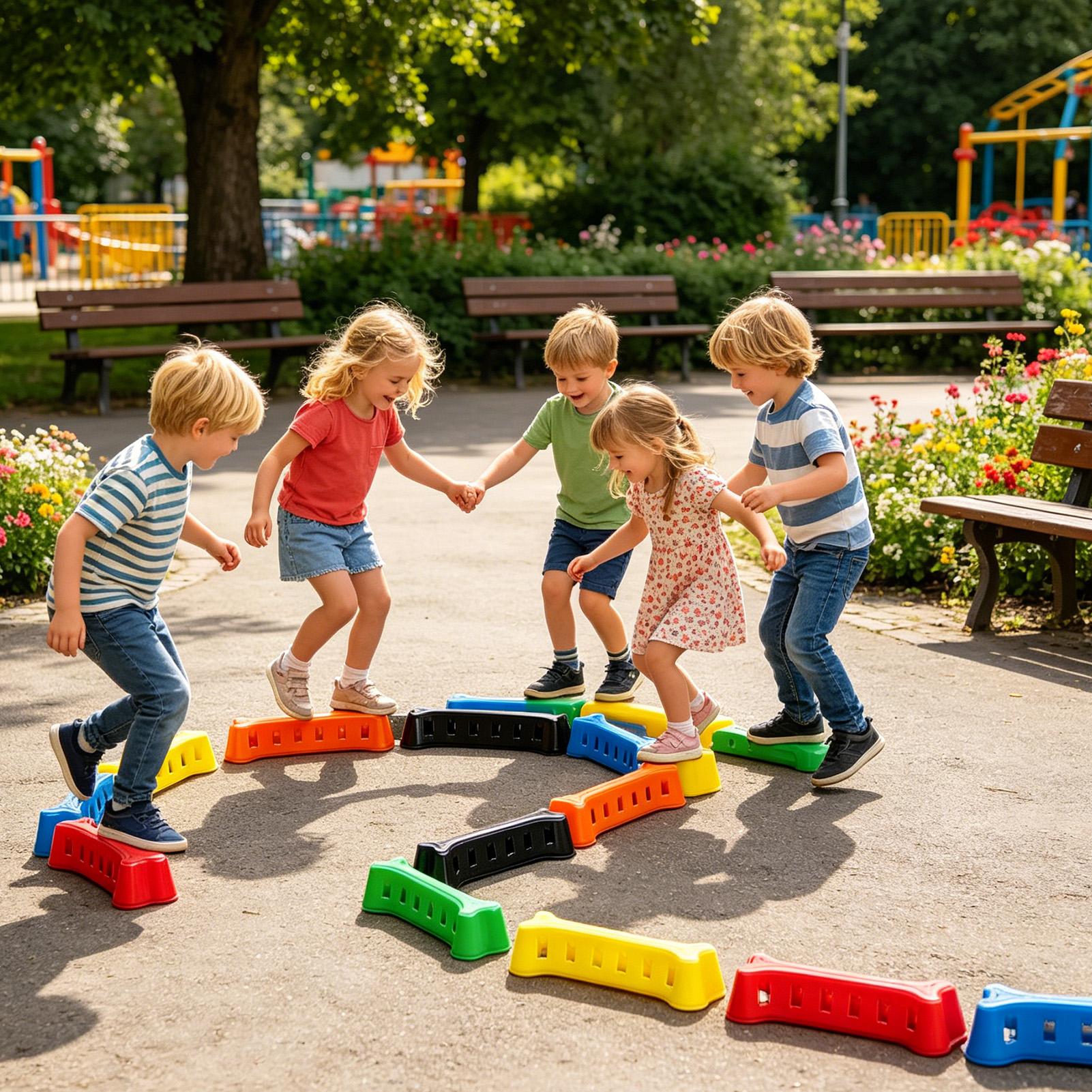 Kids Outdoor Balance Beam - แท่งทรงตัวสำหรับเด็ก แบบซ้อนได้ กันลื่น ของเล่นเสริมพัฒนาการ สนุกสนาน อุปกรณ์เล่นกลางแจ้งสำหรับเด็ก