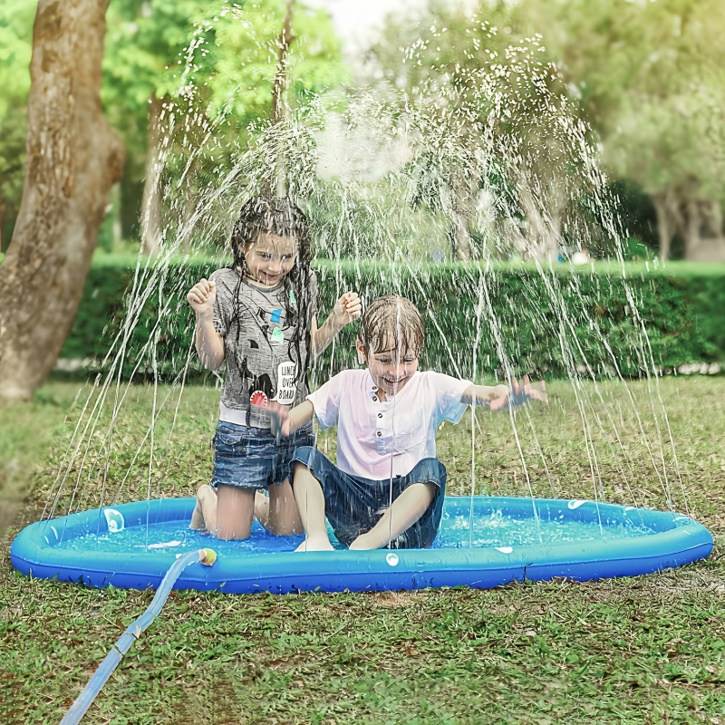 Kids Outdoor Mat - แผ่นพ่นน้ำสำหรับเด็กเล่น ขนาด 100 ซม. แผ่นพ่นน้ำเป่าลมสำหรับชายหาด ของเล่นกลางแจ้ง