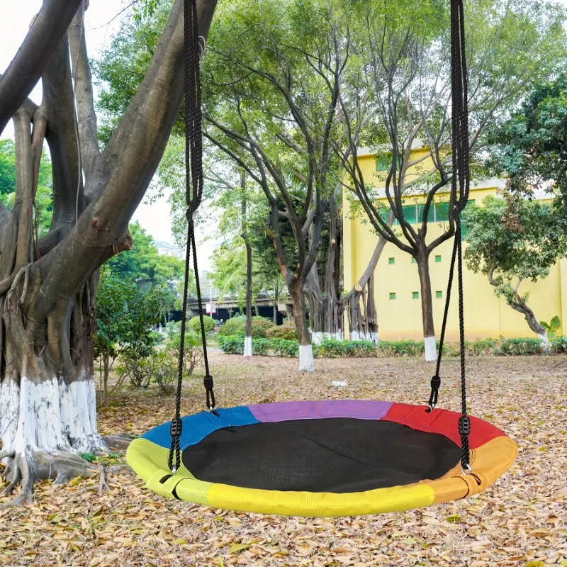 เปลญวนเด็กแบบวงกลมผ้าใบอ๊อกซ์ฟ - Kids Outdoor Swing Set บทวิจารณ์และราคา