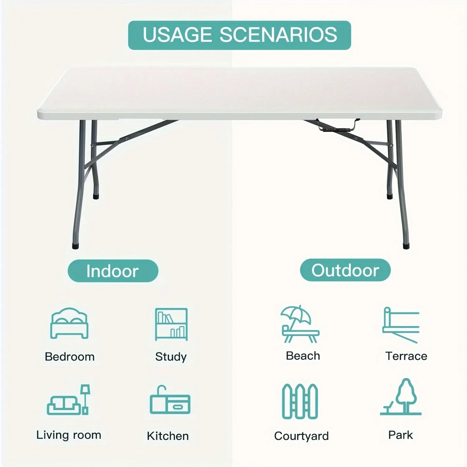 โต๊ะพลาสติกพับได้ขนาด 6 ฟุต กว - Kids Outdoor Dining Table บทวิจารณ์และราคา