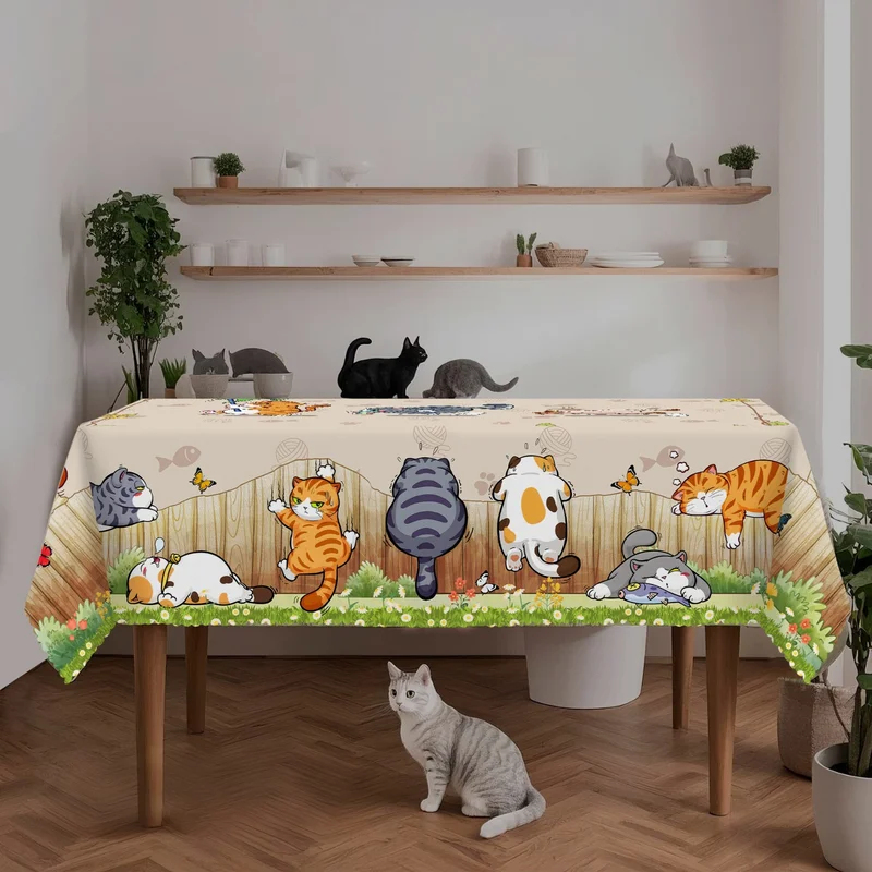 VIKAMA ผ้าปูโต๊ะลายการ์ตูนแมวส - Kids Outdoor Dining Table บทวิจารณ์และราคา