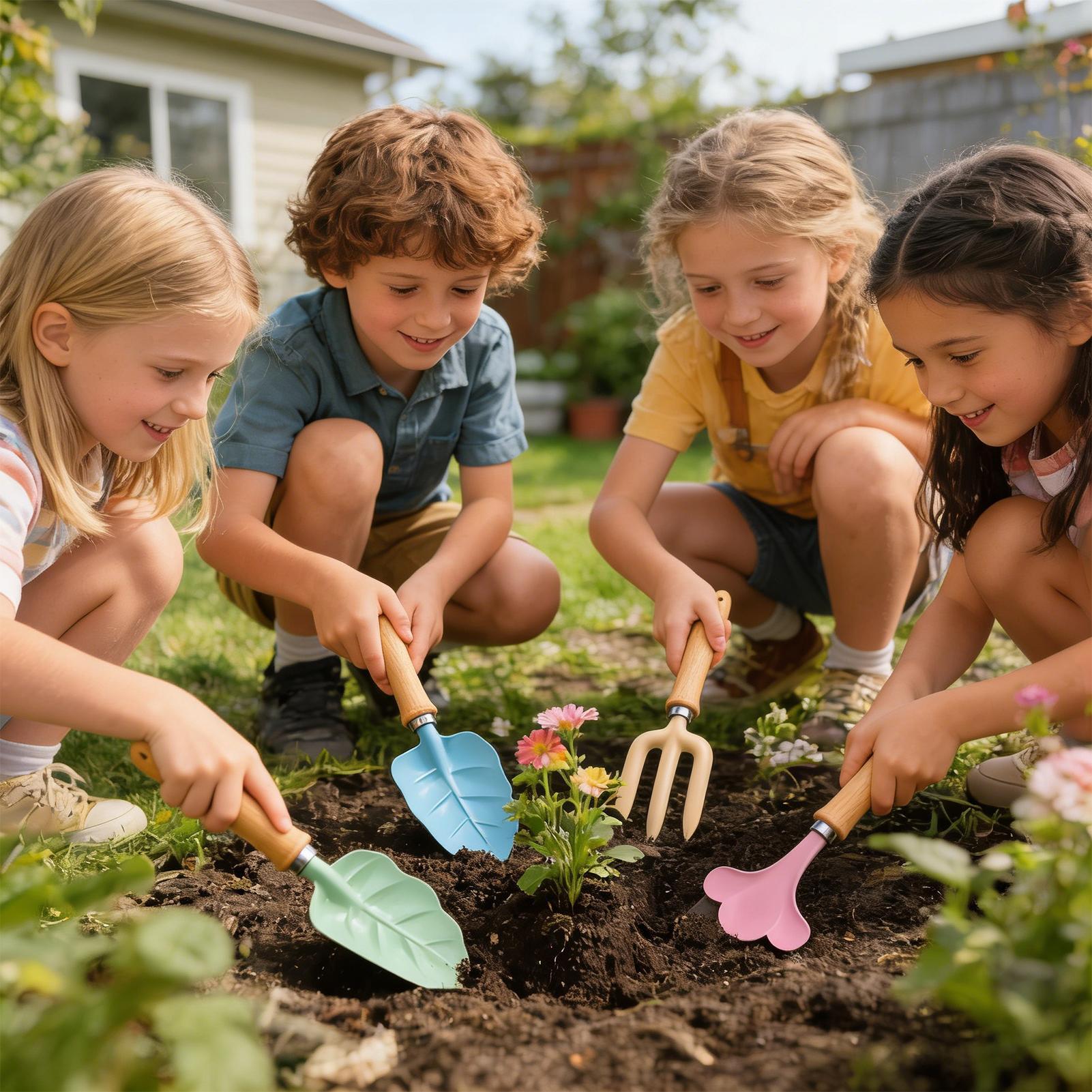 ชุดทำสวนสำหรับเด็ก 4 ชิ้น รูปท - Kids Outdoor Yard Toys บทวิจารณ์และราคา