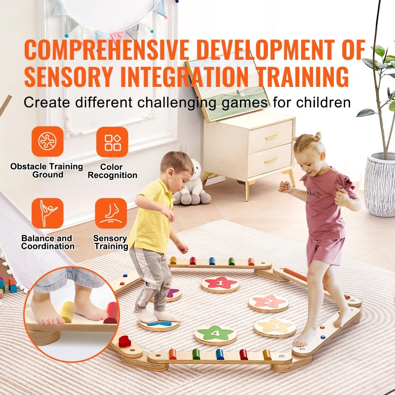 แผ่นไม้ทรงตัว 6 ชิ้น สำหรับเด็ - Kids Outdoor Balance Beam บทวิจารณ์และราคา