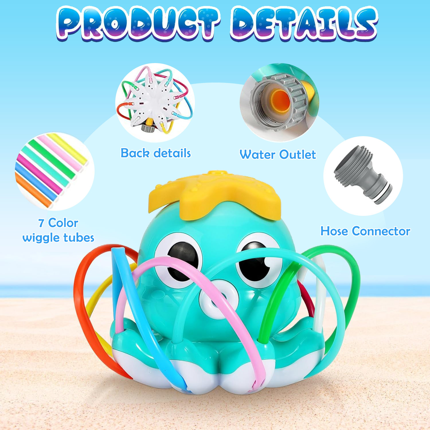 ของเล่นสปริงเกอร์รูปปลาหมึกยัก - Kids Outdoor Yard Toys บทวิจารณ์และราคา